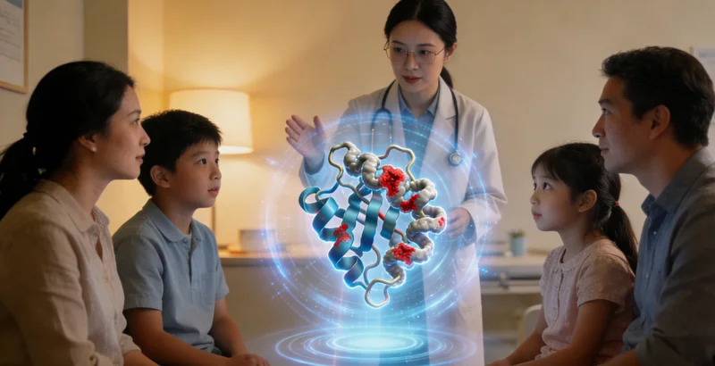 安丘遗传咨询师与女性讨论家族健