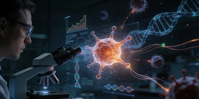 内江医院病理科医生查看肺癌组织