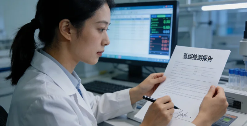 孟州居民与医生共同查看基因检测