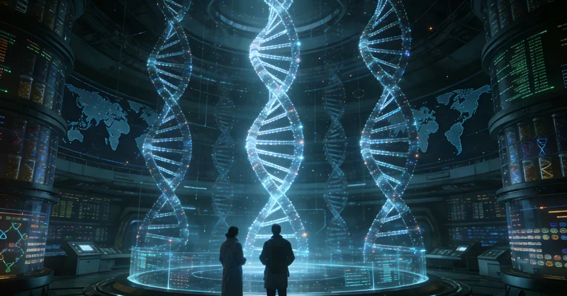 基因测序实验室内部工作场景