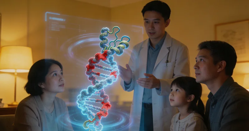 长治家庭与遗传咨询师共同查看基