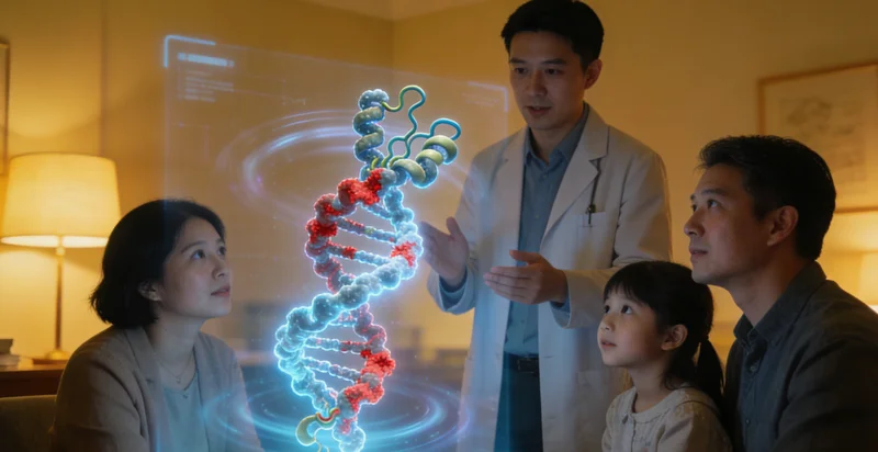 开平遗传咨询师与家庭讨论家族病