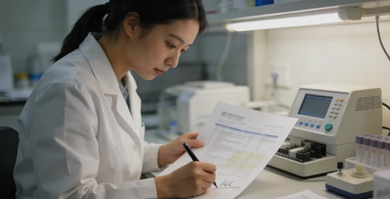 沅江渔业工作者查看基因检测报告