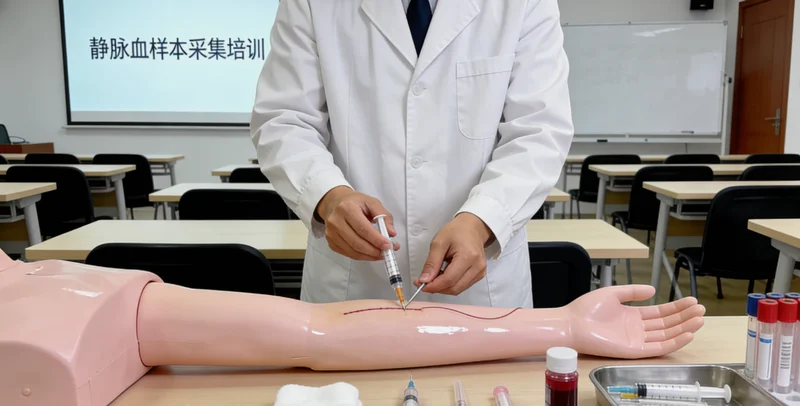 钦州护士为市民进行静脉血采集用