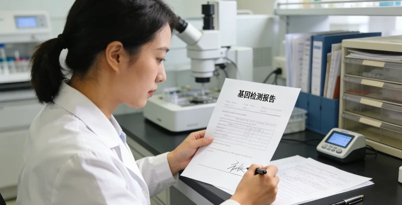 广州医生在办公室为患者解读基因