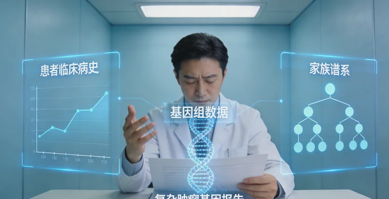 遵化家庭共同查看健康检测报告