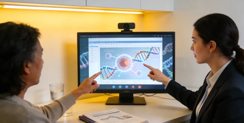 合山市民在医院进行遗传咨询的场