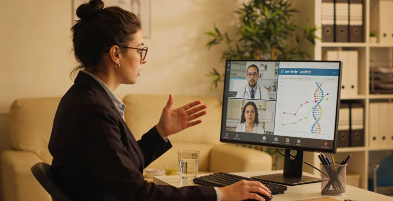 日照女性在进行遗传咨询的温馨场