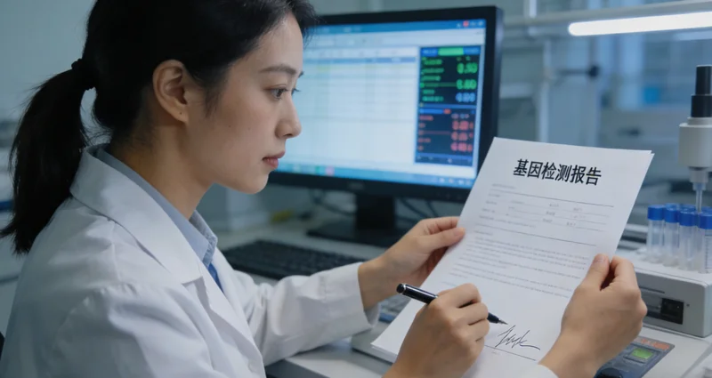 潍坊市民查看基因检测报告并与咨