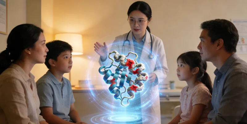 来宾遗传咨询师向市民讲解基因检