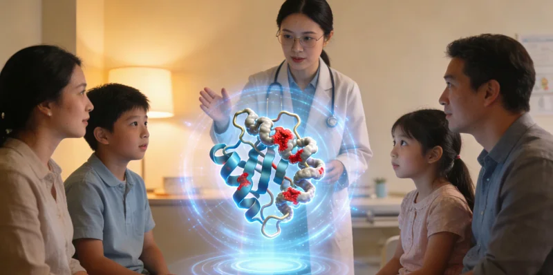 康定女性在医院进行遗传咨询场景