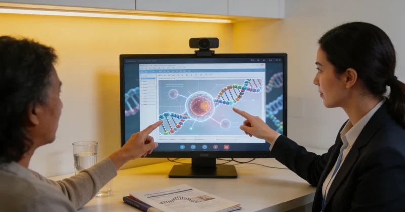 子长市民与医生进行遗传咨询沟通