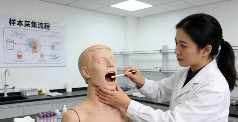 邳州居民进行无创口腔拭子样本采