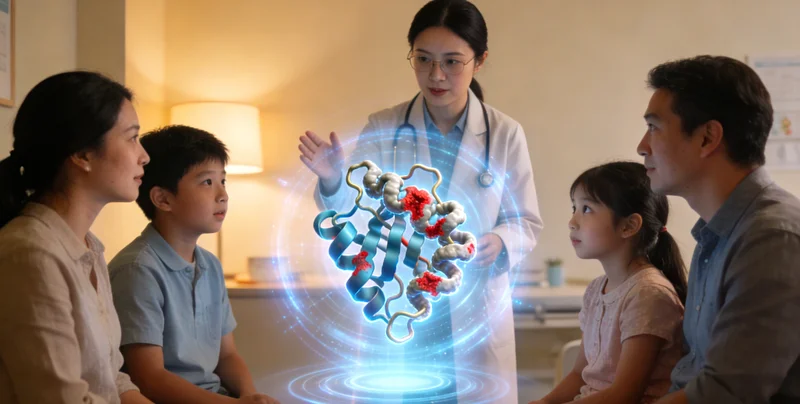 卫辉家庭进行遗传健康咨询场景