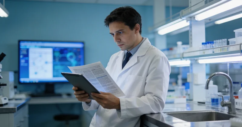 专业基因测序实验室内部工作场景