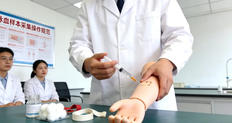 临湘护士进行静脉采血用于基因检