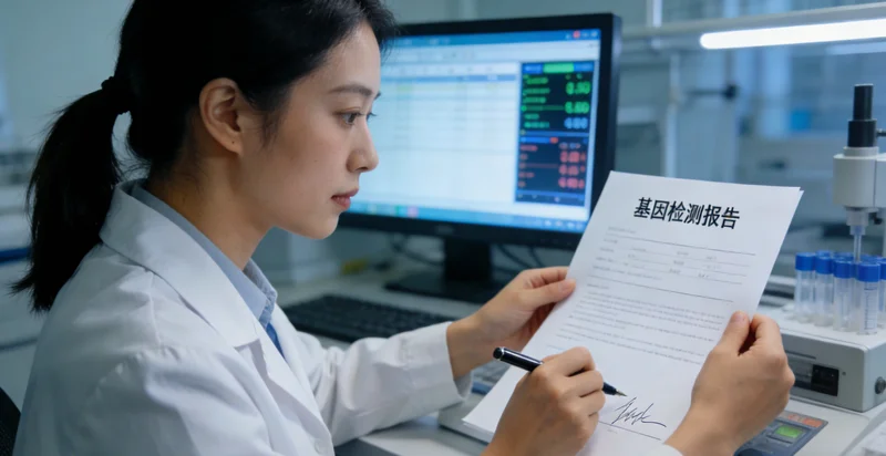 嵊州女性查看复杂的基因检测报告