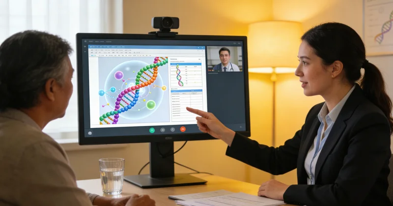大同家庭与遗传咨询师共同查看基