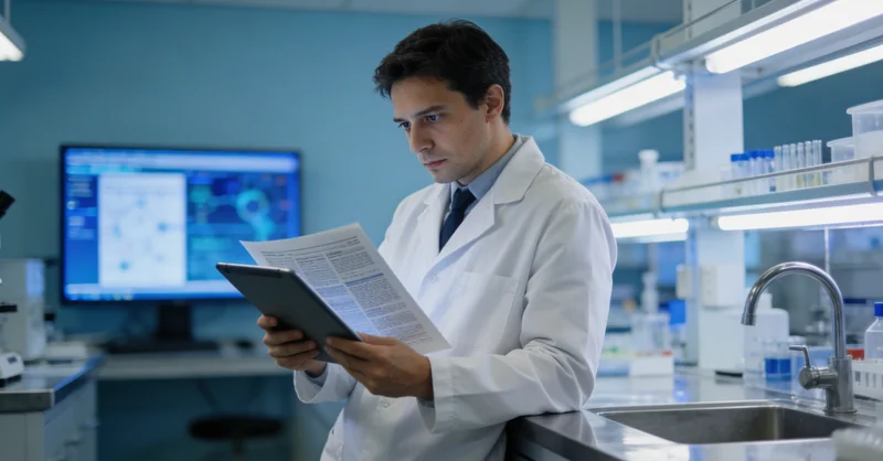 基因测序实验室内部工作场景