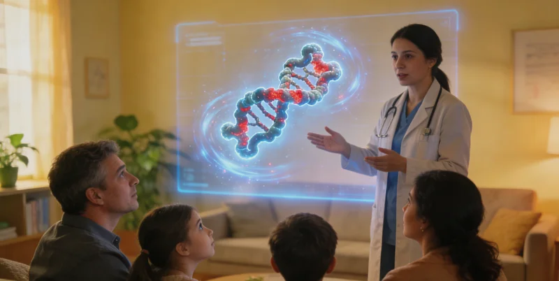 彭州家庭遗传咨询医生交谈场景