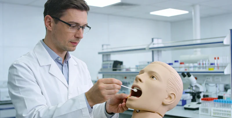 滦州居民进行基因检测采样示意图