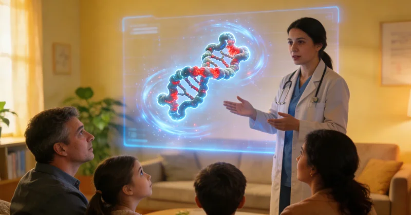 三河医生与患者共同查看基因检测