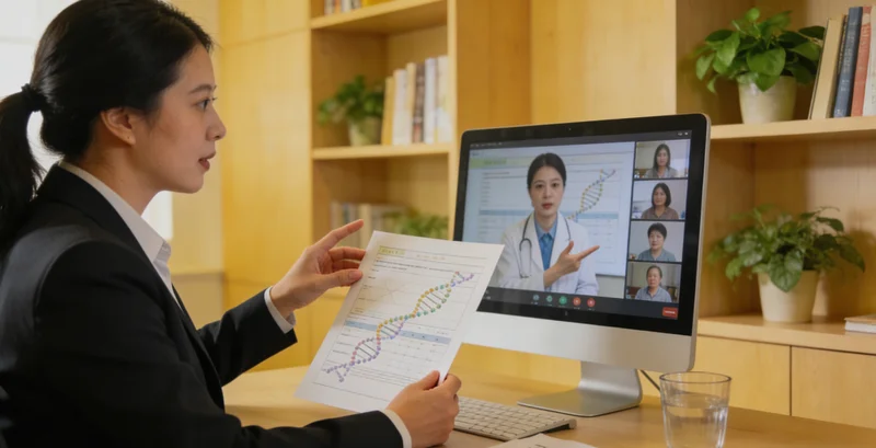 库尔勒女士在医院向医生进行遗传