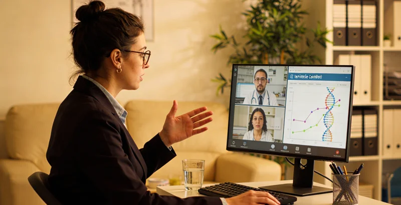 项城医生与患者共同查看基因检测