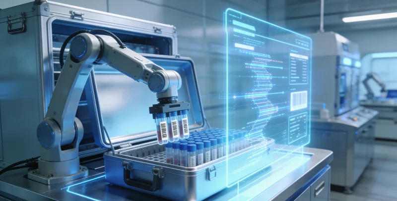 抽象的DNA双螺旋结构示意图，