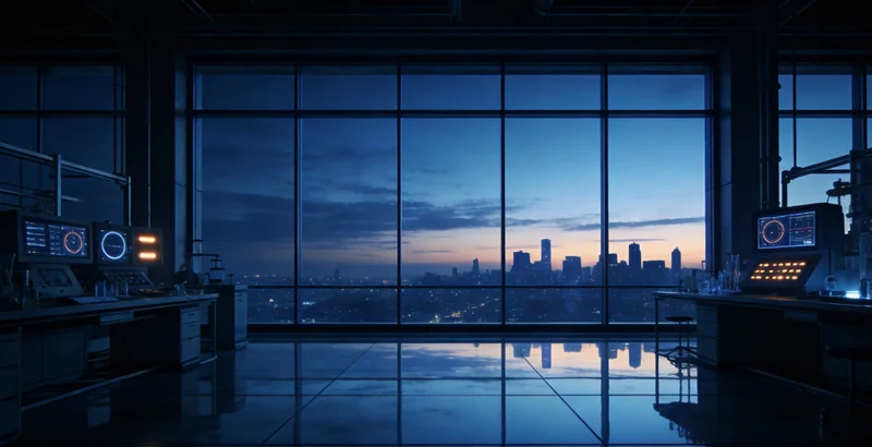 抽象化的DNA双螺旋与数据流,