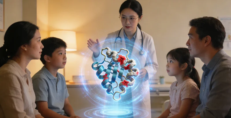 兴宁遗传咨询师与家庭进行检测结