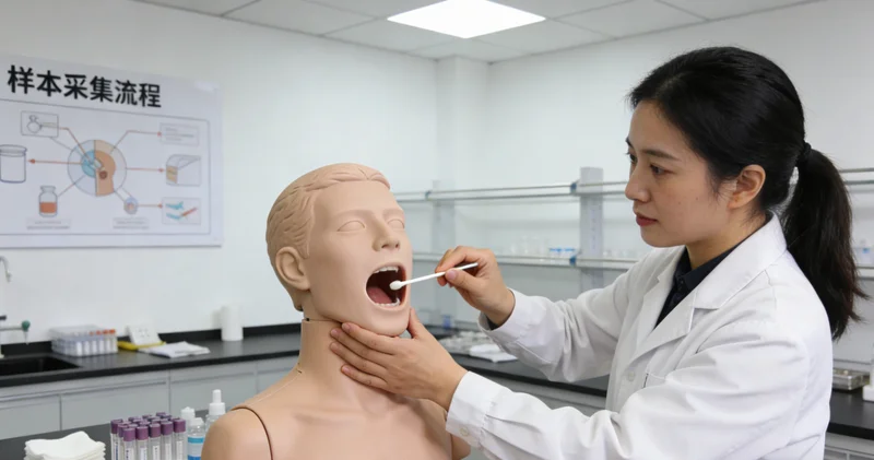 五指山居民进行无创口腔拭子采样