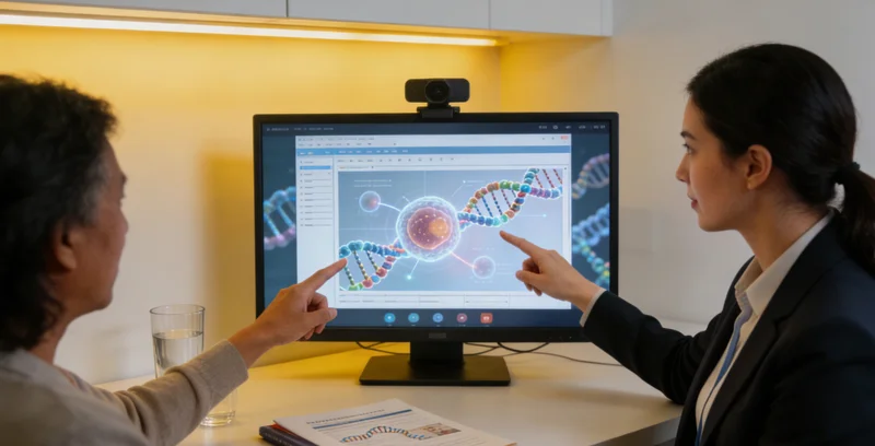 孝义遗传咨询师与家庭进行亲切交