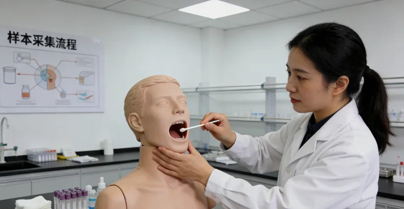 丹阳市民在家进行口腔拭子采样的