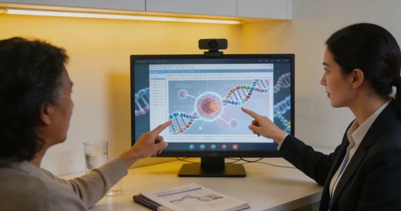 大安医生与患者家庭进行遗传咨询