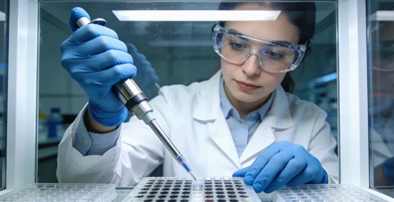 胚胎实验室科技感微观操作示意图