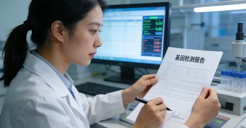 如皋市民阅读基因检测报告并听取