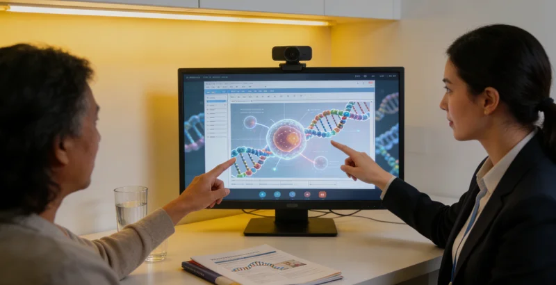 扎旗家庭在咨询医生关于遗传病的