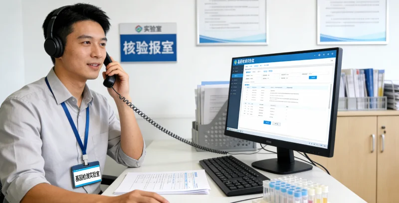 医生与庐山家庭一起查看基因检测