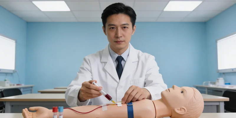 晋州基因检测中心护士进行静脉血