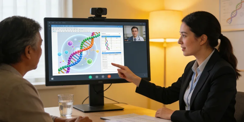 医生在诊室进行遗传咨询和病情沟