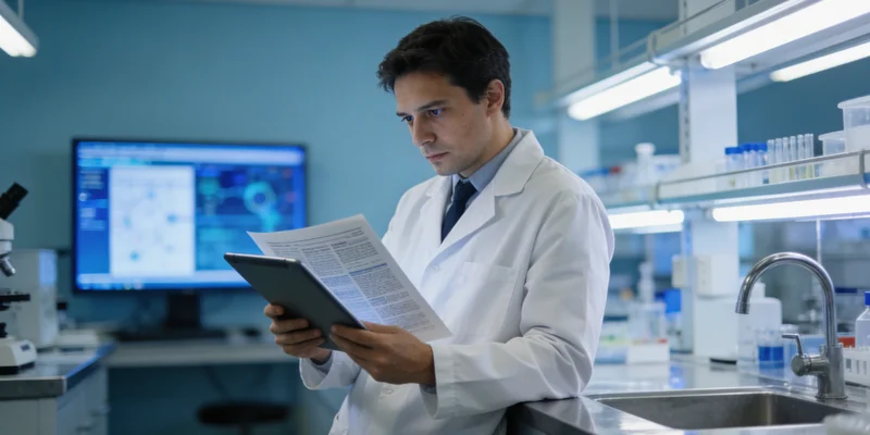 专业实验室进行基因检测分析过程