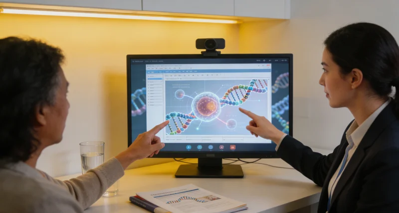 扶余医生与患者家庭进行遗传咨询