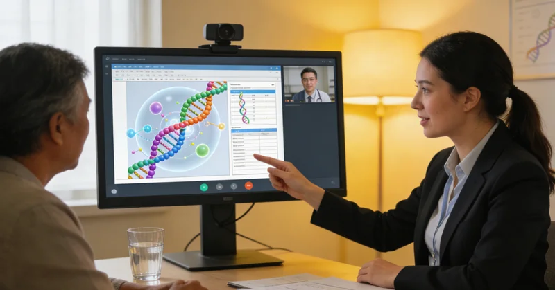 白城女性与医生沟通基因检测报告