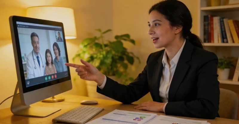 河间家庭进行遗传咨询场景