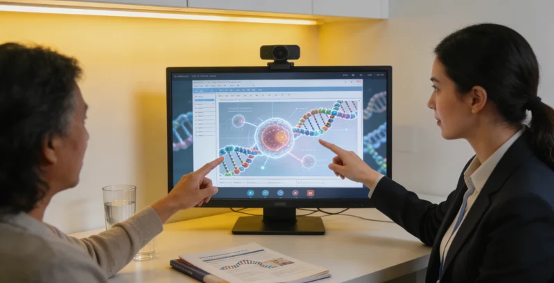 北海家庭在医生指导下共同解读基