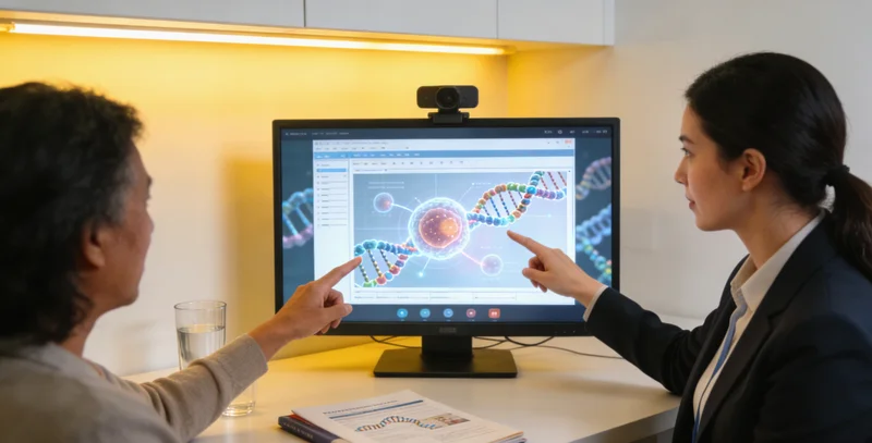 大安家庭讨论健康问题与遗传风险