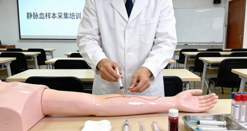 乌后旗护士进行静脉血采样用于基