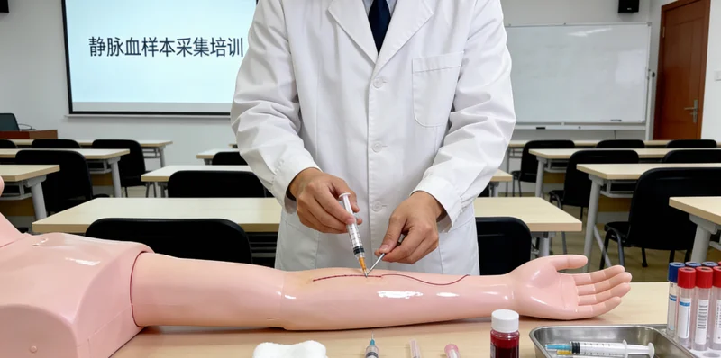 海阳医院内护士进行静脉采血用于