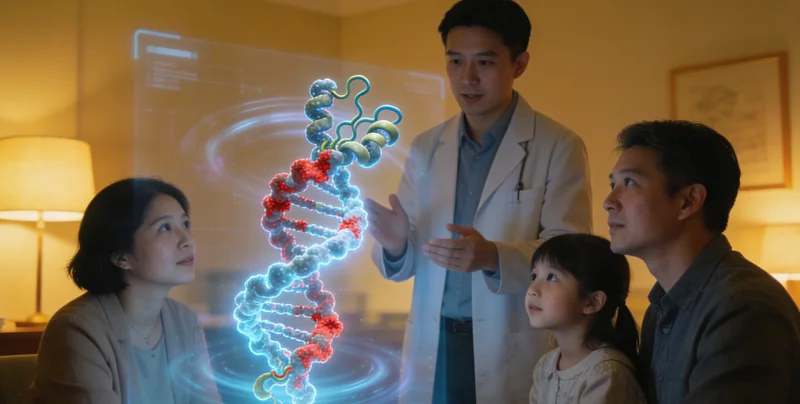 深州家庭进行遗传健康咨询场景